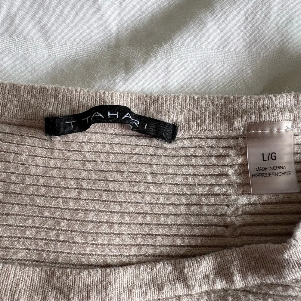 Tahari Ribbed Scoopneck Sweater in Blush - Picture 5 of 7